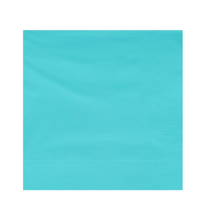 Guardanapos Papel Fl Dupla Turquesa 20x20cm (100 Uds) Guardanapos Papel Fl Dupla Turquesa 20x20cm (100 Uds)