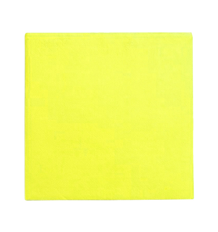 Guardanapos Papel Ponta Ponta Amarelo 25x25cm (50 Uds)