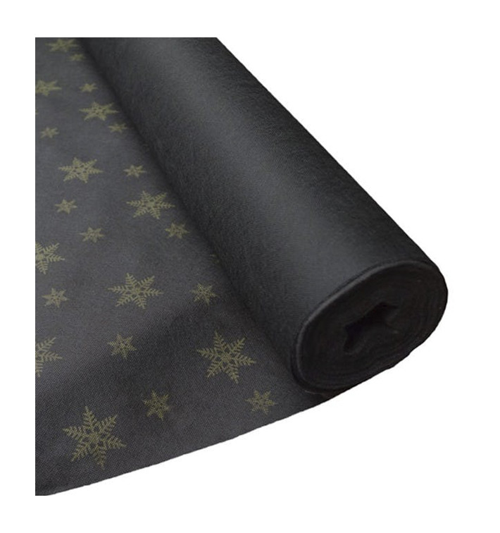 Toalha em Rolo Não Tecido Preto desenho "Estrelas" 1,2x50m 50g (1 Ud) Toalha em Rolo Não Tecido Preto desenho "Estrelas" 1,2x50m 50g (1 Ud)