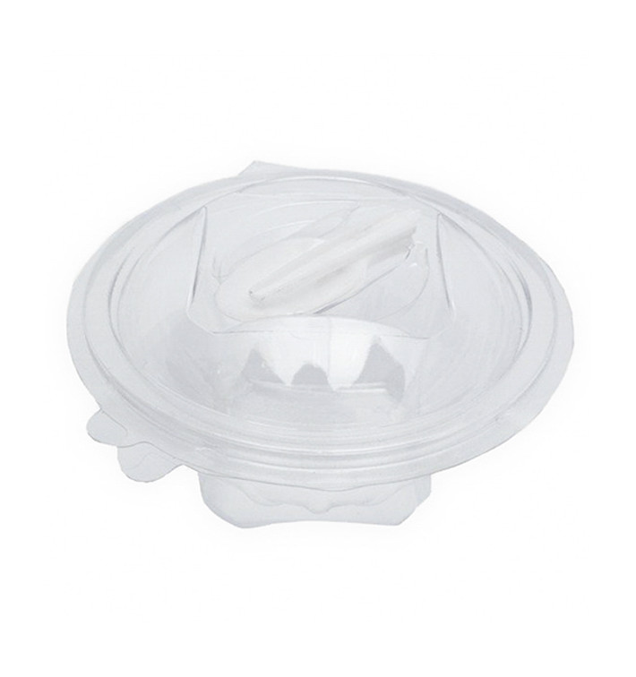 Tigela Redonda Bisagra APET com Colher 250ml Ø120mm (60 Uds) Tigela Redonda Bisagra APET com Colher 250ml Ø120mm (60 Uds)