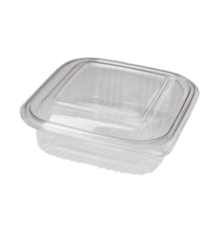 Embalagem Plastico Quadrado Tampa Bisagra PET 370ml (100 Uds) Embalagem Plastico Quadrado Tampa Bisagra PET 370ml (100 Uds)