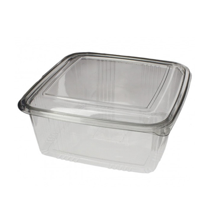 Embalagem Plastico Quadrado Tampa Bisagra PET 2000ml (200 Uds) Embalagem Plastico Quadrado Tampa Bisagra PET 2000ml (200 Uds)