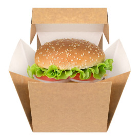 Caixa Hambúrguer Gourmet Kraft 13x13x13cm (150 Uds)