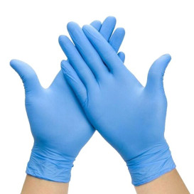Luvas de Nitrilo sem Talco Azul Medida L AQL 1.5 (100 Uds) 