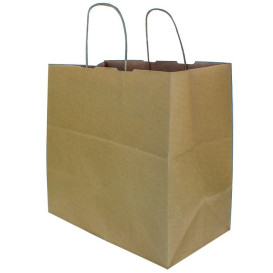 Saco Papel Kraft Marrom Asas 115g/m² 31+20x32cm (25 Uds)
