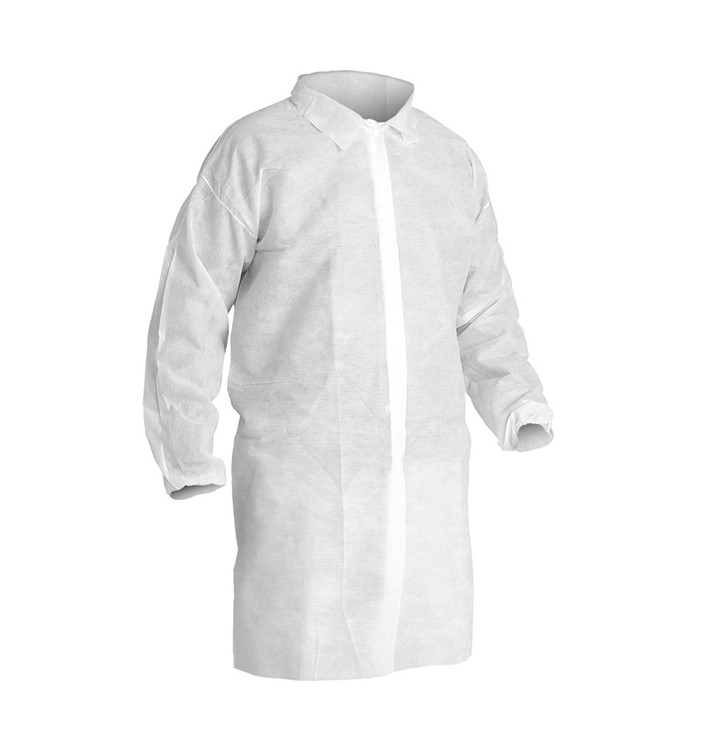 Bata Visita TST PP com Velcro e Sem Bolsos Branco XL 25gr (1 Ud) Bata Visita TST PP com Velcro e Sem Bolsos Branco XL 25gr (1 Ud)