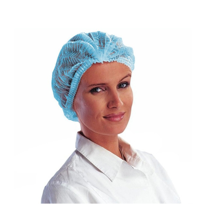 Touca de Polipropileno Acordeão Azul 2 Elásticos Ø53cm (1.000 Uds) Touca de Polipropileno Acordeão Azul 2 Elásticos Ø53cm (1.000 Uds)
