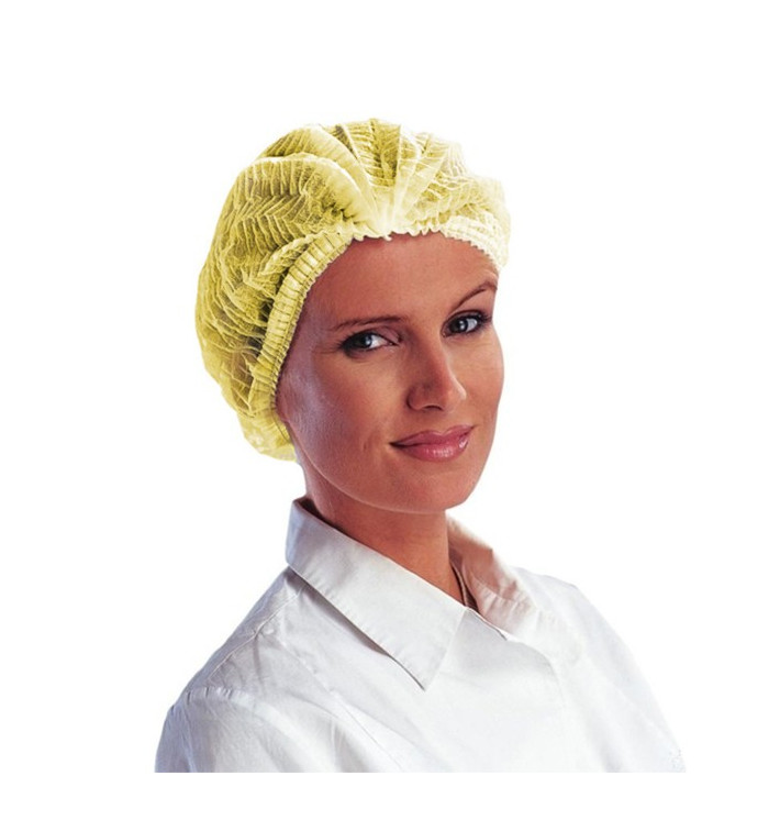 Touca de Polipropileno Acordeão Amarelo 2 Elásticos Ø53cm (100 Uds) Touca de Polipropileno Acordeão Amarelo 2 Elásticos Ø53cm (100 Uds)