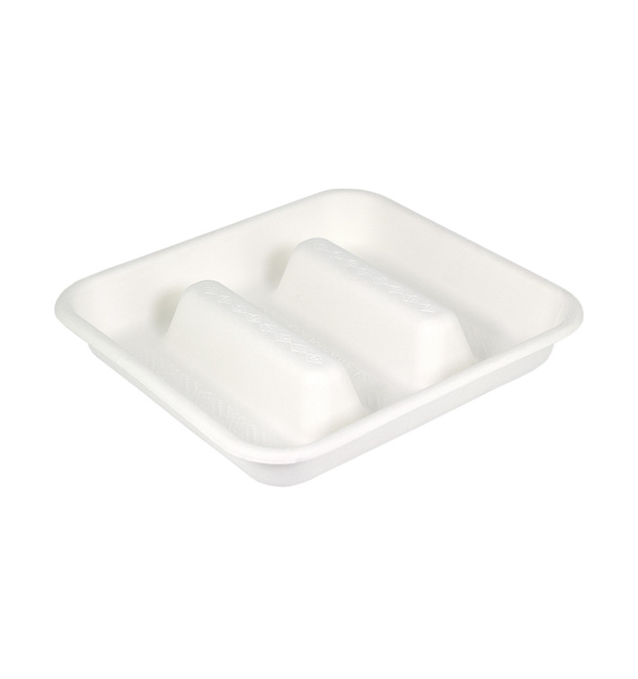 Embalagem para Tacos de Cana de Açúcar Branco 18,5x18,5cm (50 Uds) Embalagem para Tacos de Cana de Açúcar Branco 18,5x18,5cm (50 Uds)