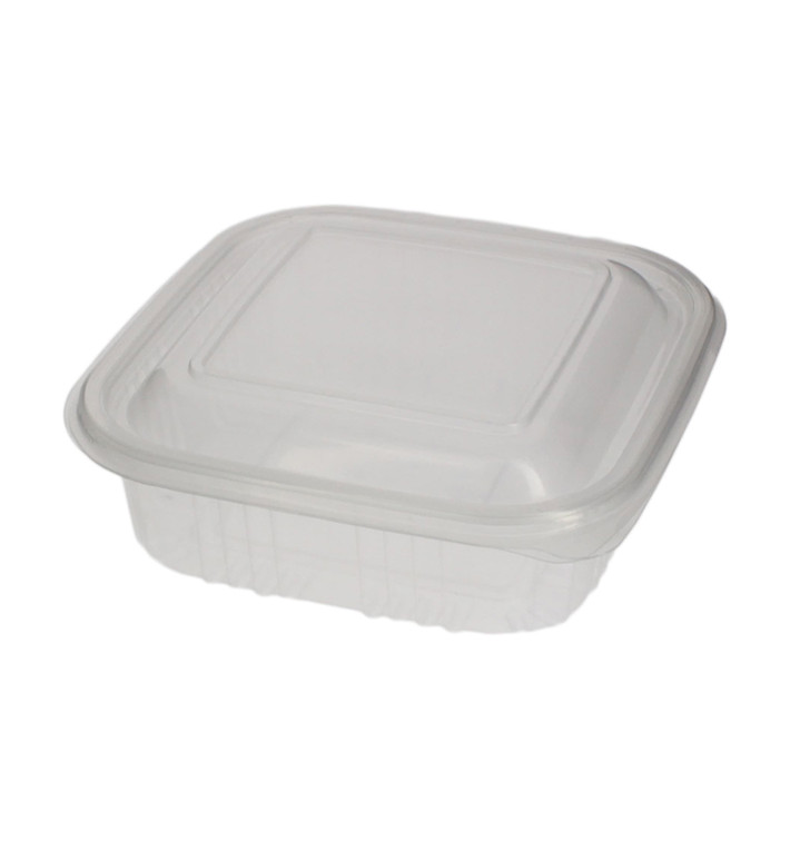 Embalagem Plastico Quadrado Tampa Bisagra PP 370ml (900 Uds) Embalagem Plastico Quadrado Tampa Bisagra PP 370ml (900 Uds)