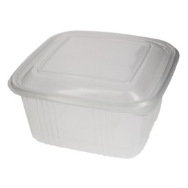 Embalagem Plastico Quadrado Tampa Bisagra PP 750ml (600 Uds)