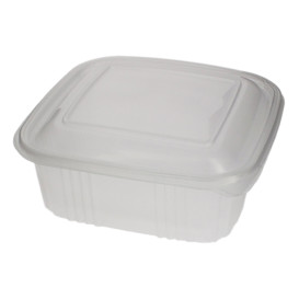 Embalagem Plastico Quadrado Tampa Bisagra PP 1000ml (100 Uds)