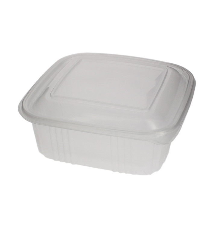 Embalagem Plastico Quadrado Tampa Bisagra PP 1000ml (100 Uds) Embalagem Plastico Quadrado Tampa Bisagra PP 1000ml (100 Uds)