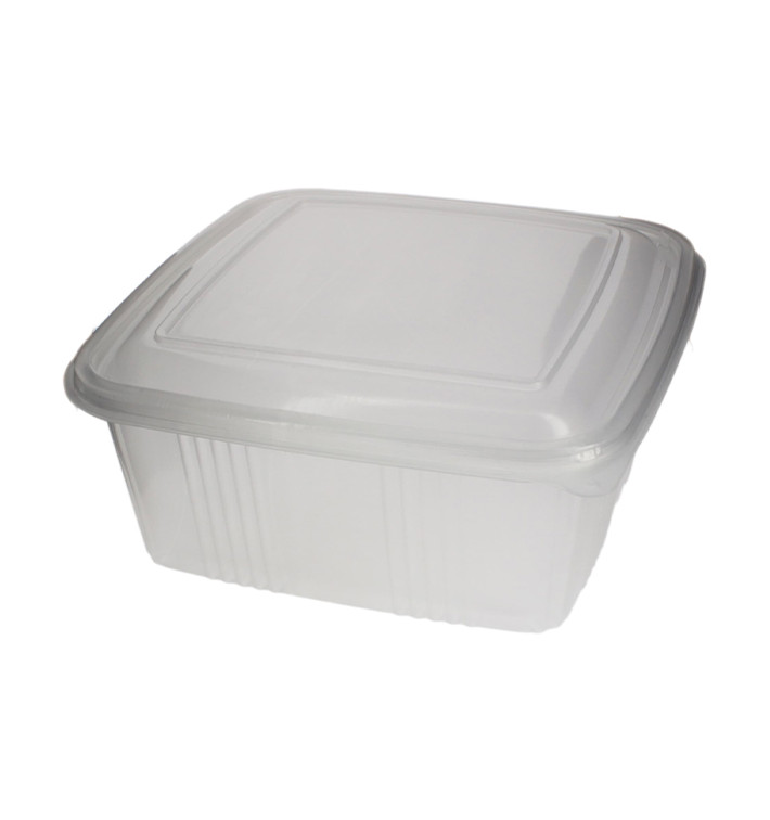 Embalagem Plastico Quadrado Tampa Bisagra PP 2000ml (200 Uds) Embalagem Plastico Quadrado Tampa Bisagra PP 2000ml (200 Uds)