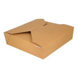 Caixa Cartão TakeAway Kraft 21,7x21,7x6cm 2910ml (35 Uds)