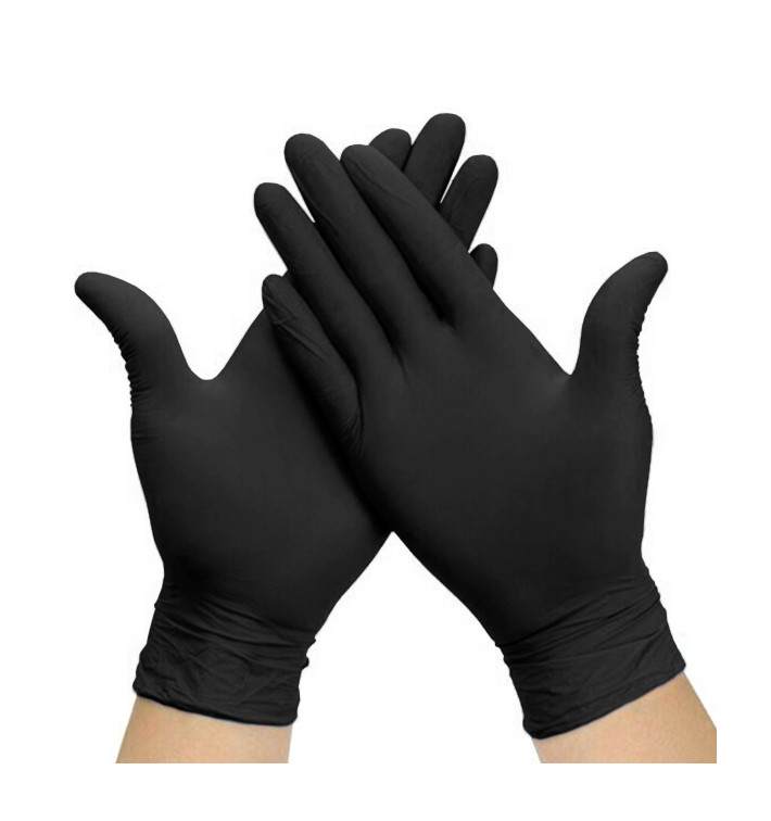 Luvas de Nitrilo sem Talco Preto Medida M AQL 1.5 (100 Uds) Luvas de Nitrilo sem Talco Preto Medida M AQL 1.5 (100 Uds)
