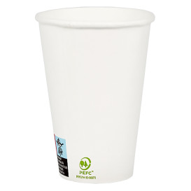 Copo de Cartão 12Oz/385 ml Branco Ø9,0cm (1000 Uds)