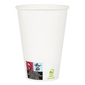 Copo de Cartão 12Oz/385 ml Branco Ø9,0cm (1000 Uds)