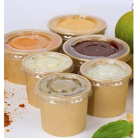 Terrina de molho de cartão Kraft 50ml Ø6,2cm (50 Uds)