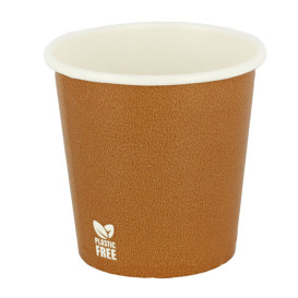 Copo de Cartão Plastic Free 4 Oz/120ml "Caramelo" Ø6,2cm (100 Uds)