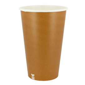 Copo de Cartão Plastic Free 16 Oz/480ml "Caramelo" Ø9cm (1.000 Uds)