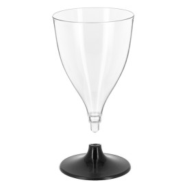 Copo PS Reutilizável Água/Wine Antracite Foot 200ml 2P (48 Uds)