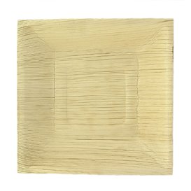 Prato quadrado de folha de palmeira 16,5x16,5cm (60 Unidades)