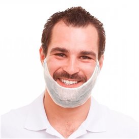 Protetor de barbas em TST PP Acordeão Branco (100 Uds)