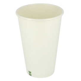 Copo de Cartão Plastic Free 16 Oz/480ml Branco Ø9cm (1.000 Uds)