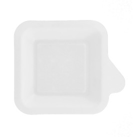 Prato Quadrado Aba Cana-de-açúcar Branco 11x11cm (1000Uds)