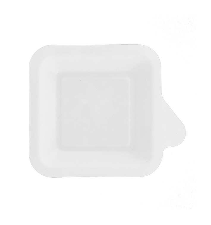 Prato Quadrado Aba Cana-de-açúcar Branco 11x11cm (1000Uds) Prato Quadrado Aba Cana-de-açúcar Branco 11x11cm (1000Uds)