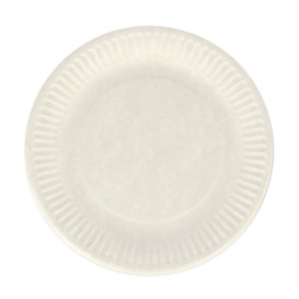 Prato de Papel Branco Biodegradaveis Ø18 cm (100 Uds)