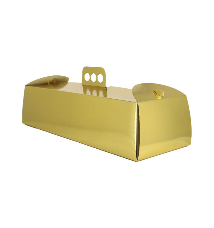 Caixa Cartolina Rectangular Bolo Ouro 16x44x10,5 cm (50 Uds) Caixa Cartolina Rectangular Bolo Ouro 16x44x10,5 cm (50 Uds)