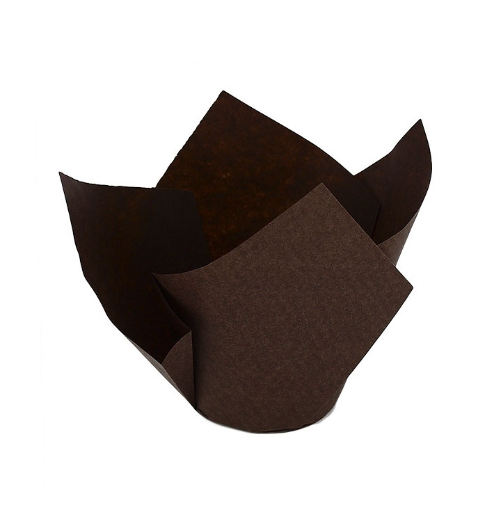 Cápsula Muffin Tulipa Twist Ø50x65/98 mm Marrom (2.000 Uds) Cápsula Muffin Tulipa Twist Ø50x65/98 mm Marrom (2.000 Uds)