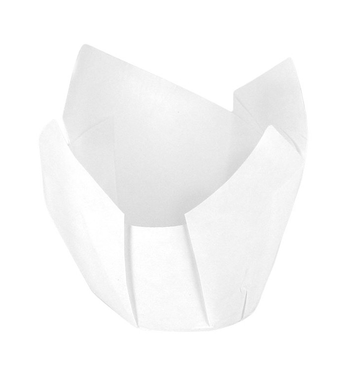 Cápsula Muffin Tulipa Ø50x42/72 mm Branca (135 Uds) Cápsula Muffin Tulipa Ø50x42/72 mm Branca (135 Uds)