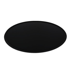 Prato Pizza de Cartão Laminado PET Preto 300 mm (100 Uds)