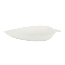Mini Prato Cana de Açúcar Folha Branco 9x6cm (50 Uds)