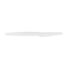 Faca em Papel Branco 17cm (50 Uds)