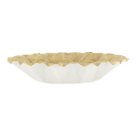 Prato Fundo de Cartão Kraft "Flower" Ø16cm 245g/m² (50 Uds)