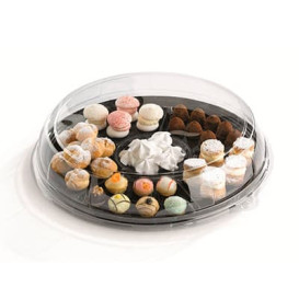 Bandeja Plastico Luxo 6 Compart. Marmore 40cm (50 Uds)