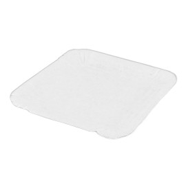 Bandeja de Cartão Quadrada Branca 13x13 cm (100 Uds)