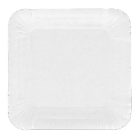 Bandeja de Cartão Quadrada Branca 13x13 cm (100 Uds)