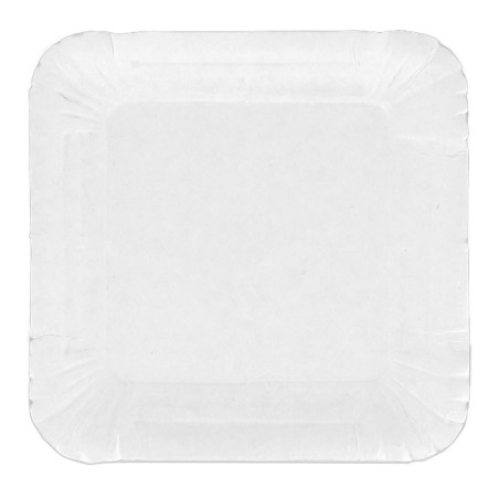 Bandeja de Cartão Quadrada Branca 13x13 cm (100 Uds)