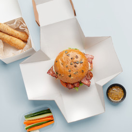 Caixa Hambúrguer Gourmet Kraft 13x13x13cm (150 Uds)