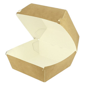 Caixa Hamburguer Mega Kraft Fechamento Duplo 15,5x15,5x10cm (50 Uds)