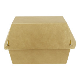 Caixa Hamburguer Mega Kraft Fechamento Duplo 15,5x15,5x10cm (50 Uds)