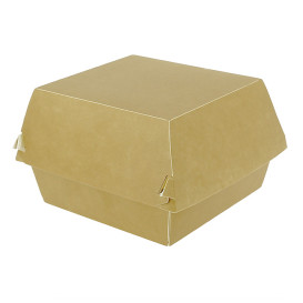 Caixa Hamburguer Kraft XXL Fechamento Duplo 13x13x9cm (50 Uds)