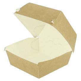 Caixa Hamburguer Kraft XXL Fechamento Duplo 13x13x9cm (50 Uds)