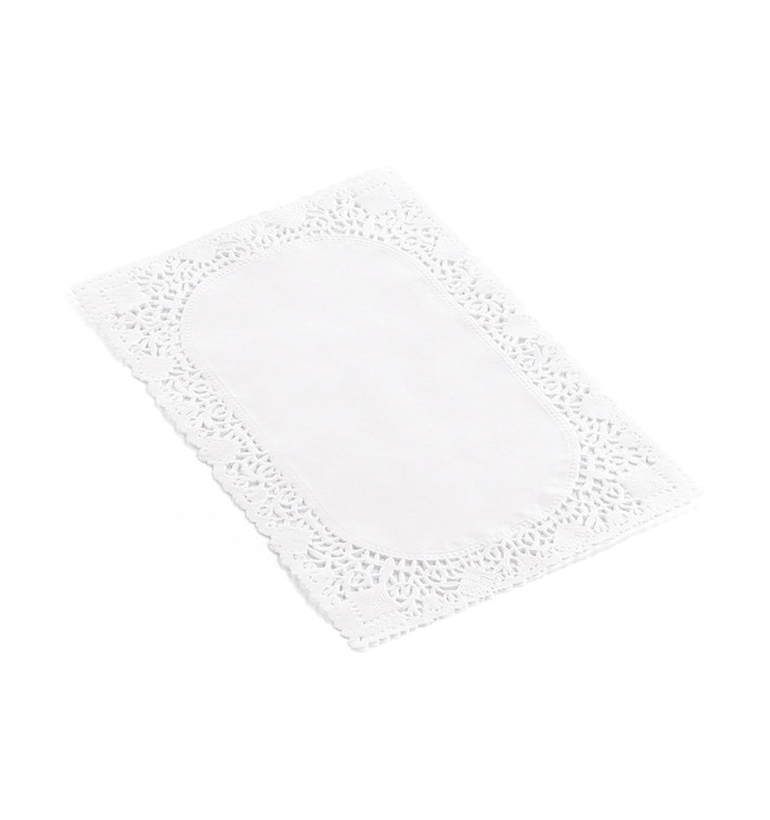 Naperon Papel Branco Rendado Rect. 25x35cm (250 Uds)