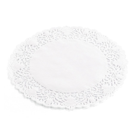 Naperon Papel Rendado Branco Circular Ø12cm (250 Uds)